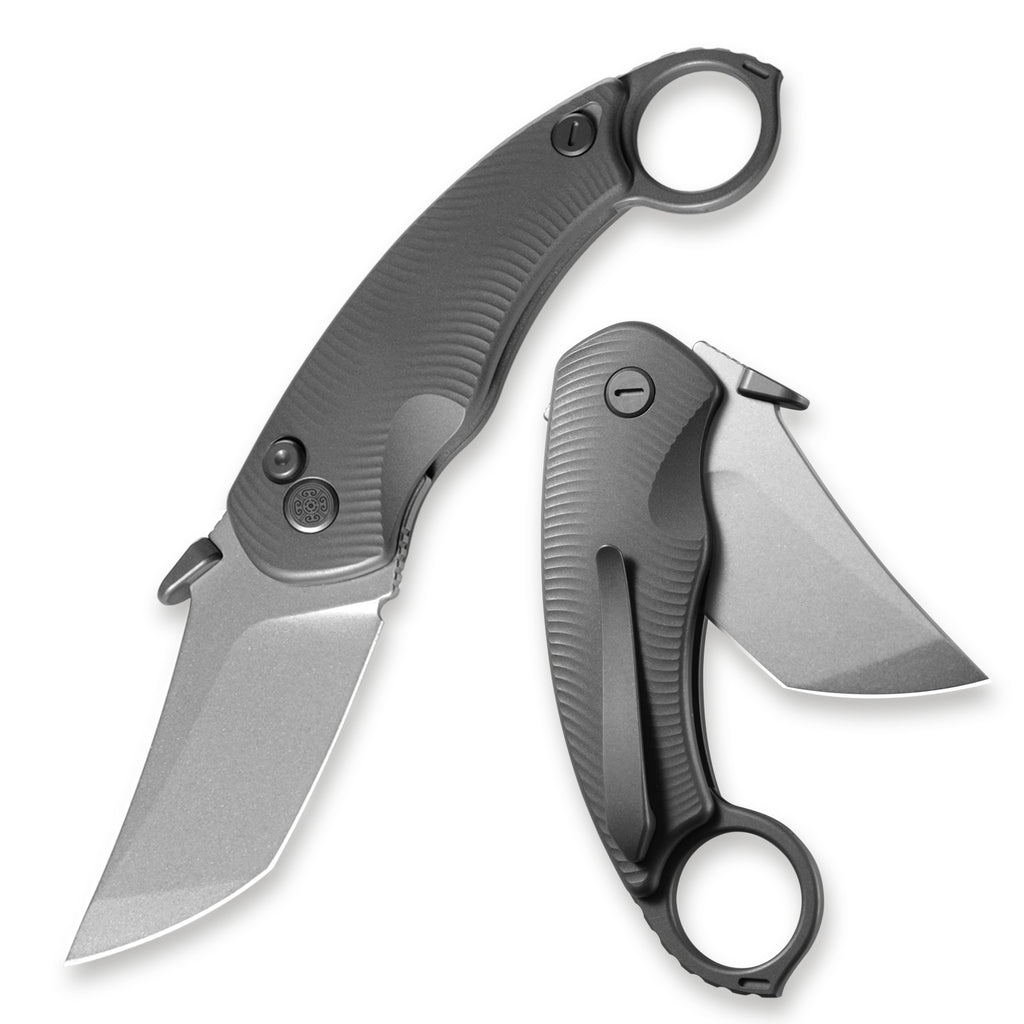 CAVOLKNIFE Kobra-C10 Ti Handle CPM S90V Button lock Karambit Knife