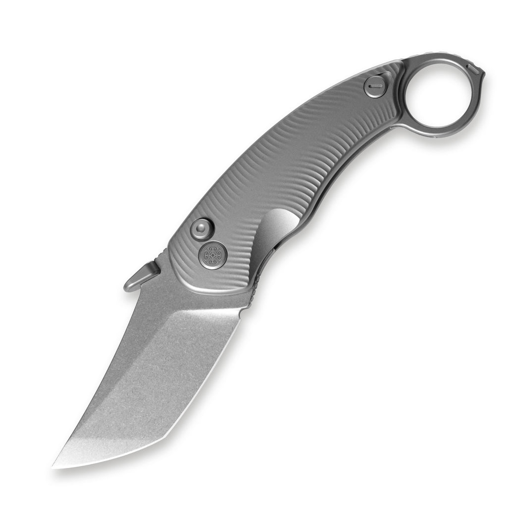 CAVOLKNIFE Kobra-C10 Ti Handle CPM S90V Button lock Karambit Knife